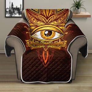 Gold All Seeing Eye Print Recliner Protector