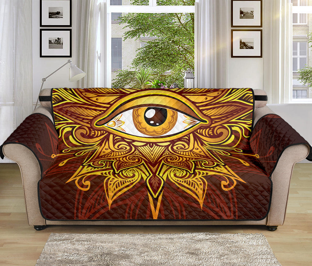 Gold All Seeing Eye Print Sofa Protector