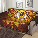 Gold All Seeing Eye Print Sofa Protector