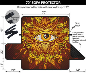 Gold All Seeing Eye Print Sofa Protector