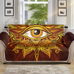 Gold All Seeing Eye Print Sofa Protector