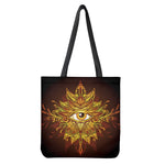 Gold All Seeing Eye Print Tote Bag