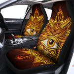 Gold All Seeing Eye Print Universal Fit Car Seat Covers