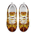 Gold All Seeing Eye Print White Sneakers