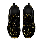 Gold And Black Aquarius Sign Print Black Sneakers