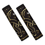 Gold And Black Aquarius Sign Print Car Seat Belt Covers