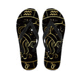 Gold And Black Aquarius Sign Print Flip Flops