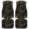 Gold And Black Aquarius Sign Print Front and Back Car Floor Mats