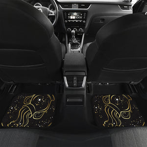 Gold And Black Aquarius Sign Print Front and Back Car Floor Mats