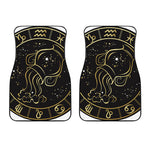 Gold And Black Aquarius Sign Print Front Car Floor Mats