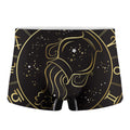 Gold And Black Aquarius Sign Print Men's Boxer Briefs