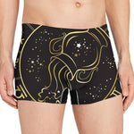 Gold And Black Aquarius Sign Print Men's Boxer Briefs