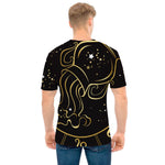 Gold And Black Aquarius Sign Print Men's T-Shirt