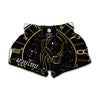 Gold And Black Aquarius Sign Print Muay Thai Boxing Shorts