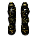 Gold And Black Aquarius Sign Print Muay Thai Shin Guards