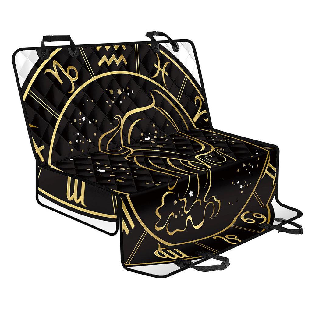 Gold And Black Aquarius Sign Print Pet Car Back Seat Cover