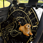 Gold And Black Aquarius Sign Print Pet Car Back Seat Cover