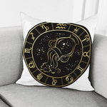 Gold And Black Aquarius Sign Print Pillow Cover