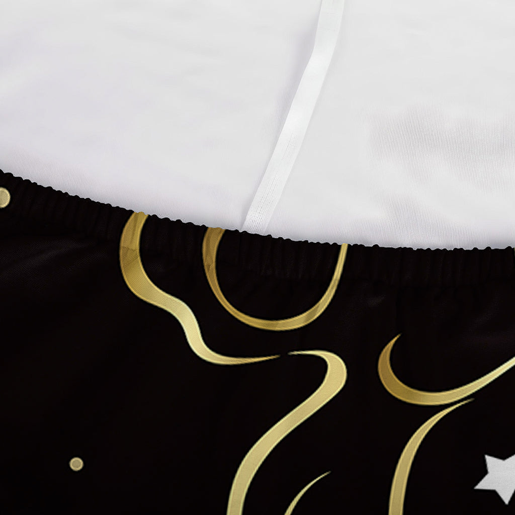 Gold And Black Aquarius Sign Print Sofa Cover