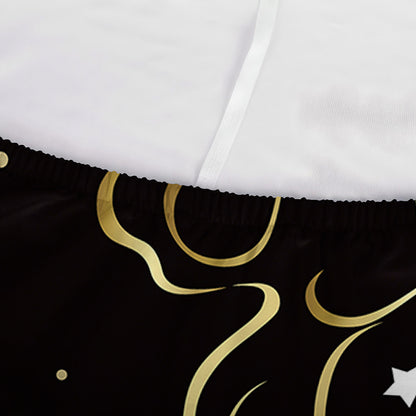 Gold And Black Aquarius Sign Print Sofa Cover