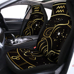 Gold And Black Aquarius Sign Print Universal Fit Car Seat Covers