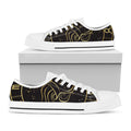 Gold And Black Aquarius Sign Print White Low Top Sneakers