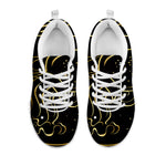 Gold And Black Aquarius Sign Print White Sneakers