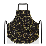 Gold And Black Aries Sign Print Apron