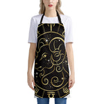 Gold And Black Aries Sign Print Apron