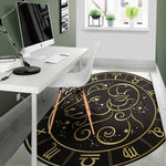 Gold And Black Aries Sign Print Area Rug