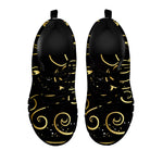 Gold And Black Aries Sign Print Black Sneakers