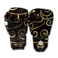 Gold And Black Aries Sign Print Boxing Gloves