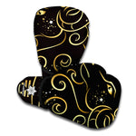 Gold And Black Aries Sign Print Boxing Gloves