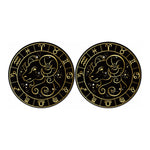 Gold And Black Aries Sign Print Car Coasters