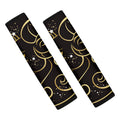 Gold And Black Aries Sign Print Car Seat Belt Covers