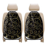 Gold And Black Aries Sign Print Car Seat Organizers