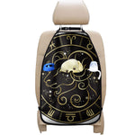 Gold And Black Aries Sign Print Car Seat Organizers