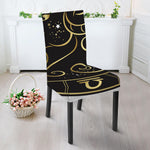 Gold And Black Aries Sign Print Dining Chair Slipcover