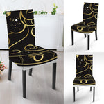Gold And Black Aries Sign Print Dining Chair Slipcover
