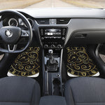 Gold And Black Aries Sign Print Front and Back Car Floor Mats