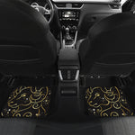Gold And Black Aries Sign Print Front and Back Car Floor Mats