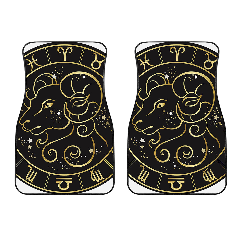 Gold And Black Aries Sign Print Front Car Floor Mats