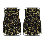 Gold And Black Aries Sign Print Front Car Floor Mats