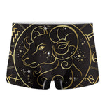 Gold And Black Aries Sign Print Men's Boxer Briefs