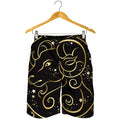 Gold And Black Aries Sign Print Men's Shorts