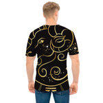 Gold And Black Aries Sign Print Men's T-Shirt