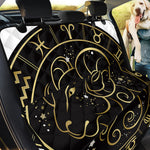 Gold And Black Aries Sign Print Pet Car Back Seat Cover