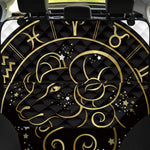 Gold And Black Aries Sign Print Pet Car Back Seat Cover