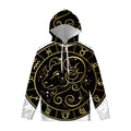 Gold And Black Aries Sign Print Pullover Hoodie