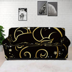 Gold And Black Aries Sign Print Sofa Cover